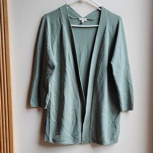 Talbots Celadon Green Open Cardigan Size Petite Medium